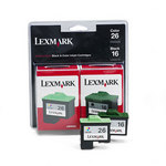 Lexmark 10N0202 #16,#26 Black & Color Twin-Pack