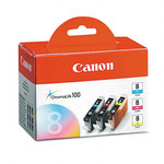 Canon 0621B016 CLI-8 Tricolor Ink 3-Pack.